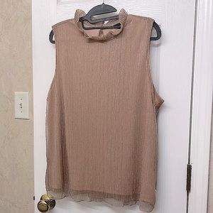 NWT Stunning Gold & Nude Sparkly Sleeveless Blouse XL